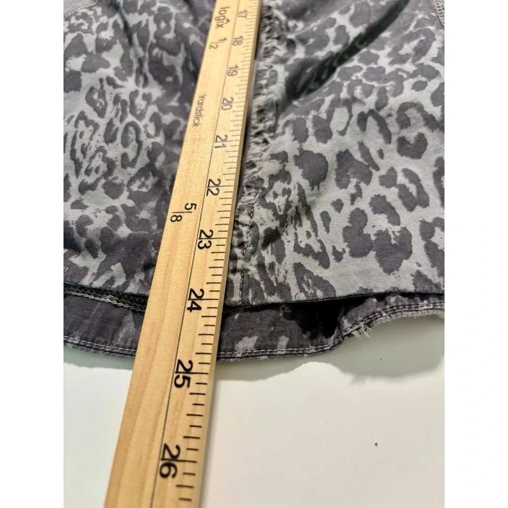 XCVI Leopard Print Mixed Media Jacket Large Gray Full Zip Athleisure Yoga Animal